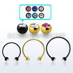 cbmtjb5l xxl anodized steel cbr, 14g w 5mm jewel balls w crystals