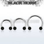 cbmwk5l xxl steel cbr, 14g w 5mm black horn wood balls