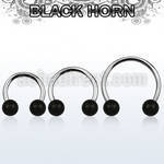 cbmwk8l xxl steel cbr, 14g w 8mm black horn wood balls