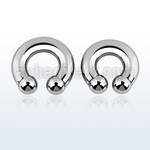 cbr00 316l steel 10mm circular barbell with threaded 12mm ball