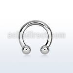 cbr8 316l steel 3mm circular barbell with internal 6mm ball