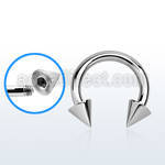 cbrcn10x 316l steel 2.5mm circular barbell with external 6mm cone