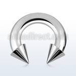 cbrcn4 316l steel 5mm circular barbell with internal 7mm cone