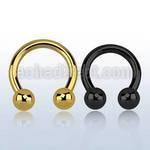 cbrt8 pvd 316l steel 3mm circular barbell w intern 6mm balls