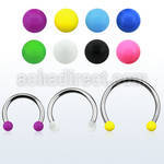 cbsab4l xxl steel circular barbell, 14g w 4mm solid color balls