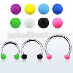 cbsab5l xxl steel circular barbell, 14g w 5mm solid color balls