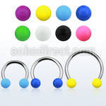 cbsab6l xxl steel circular barbell, 14g w 6mm solid color balls