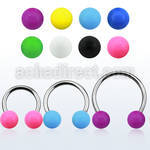 cbsab8l xxl steel circular barbell, 14g w 8mm solid color balls