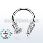 cbscw 316l steel circular barbell w cross screw top tip