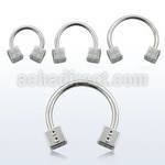 cbsdi 316l steel circular barbell with two 4mm dices