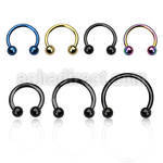 cbt18b3 pvd plated 316l steel circular barbell 18g w 3mm balls