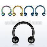 cbtb anodized 316l steel circular barbell with a 5mm ball