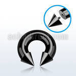 cbtcn00 black pvd plated 316l circular barbell with 12mm cone