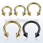 cbtcn12 black pvd plated 316l circular barbell w ext 5mm cone