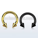 cbtcn8 pvd plated 316l 3mm circular barbell with 6mmcone