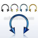 cbtcn anodized 316l steel circular barbell with a 5mm cone