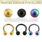 cbtfo6 anodized steel circular barbell w 6mm frosted steel ball