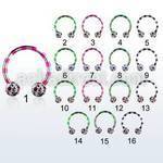 cbtlfr5a zebra striped pvd plated 316l barbell w dotted ferido