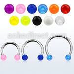 cbuvb5l xxl steel circular barbell, 14g w 5mm uv balls