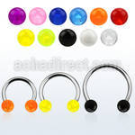 cbuvb6l xxl steel circular barbell, 14g w 6mm uv balls