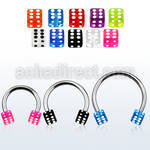 cbuvdi6l xxl steel circular barbell, 14g w 6mm uv dices