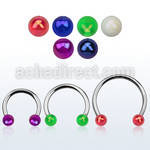 cbvbab5l xxl steel circular barbell, 14g w 5mm ab acrylic balls