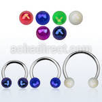 cbvbab8l xxl steel circular barbell, 14g w 8mm ab acrylic balls