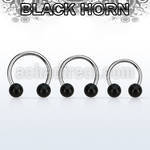 cbwk5 organic circular barbell w 2 5mm black horn balls