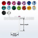 clear acrylic nose stud with a 1.5mm round crystal top