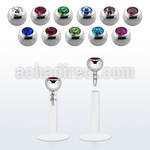 clear bio flexible labret w a 3mm bezel set jewel ball