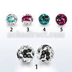 cmfr5 5mm ferido glued multi crystals zebra ball w resin cover