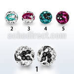 cmfr6 6mm ferido glued multi crystals zebra ball w resin cover