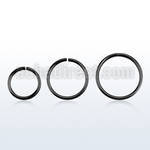 cpsel22 black plated 925 silver seamless ring, 22g (0.6mm)