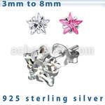 czstm silver ear studs with star prong set cz stone
