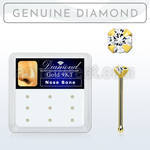 d9gnb15 box w 14kt gold nose bone w 1.5mm genuine diamond