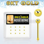 d9gnb5 9kt gold nose bone with 1.5mm ball shaped top