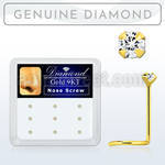 d9gsc15 box w 9 pc of 9kt gold nose screws w 1.5mm round diamond