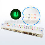 dabndi 316l steel belly banana with acrylic uv glow ball dice