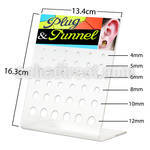 dac46 display of screw fit flared plug flesh tunnel w holes