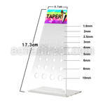 dac71 acrylic empty triangular display for tapers with holes