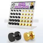 dacb104 board of black gold anodized steel fake plugs