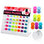 dacb114 board of 40 pcs acrylic illusion fake plug w o o ring