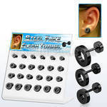 dacb125 board of black pvd 316l steel fake flesh tunnels