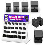 dacb131 board of black anodized 316l steel fake plug w squares