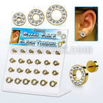 dacb143 gold pvd 316l steel fake flesh tunnels w ferido crystal