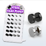 dacb155 display w black and plain steel fake plugs without oring