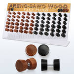 dacb168 display w 72 fake areng sawo wood plugs  8mm 10mm