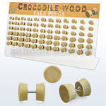 dacb181 display w 72 pcs. of crocodile wood fake plugs