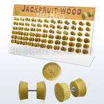 dacb182 display w 72 pcs. of jackfruit wood fake plugs