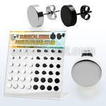 dacb199 display w 24 prs black 316l steel fake plug ear studs